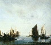 Jan van de Cappelle Seascape with Sailing Boats USA oil painting artist
